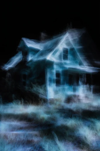 Luminescent Spectral Glitch style reference image — motion blur smear