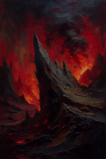 Infernal Gothic Impasto style reference image — dark gothic fantasy
