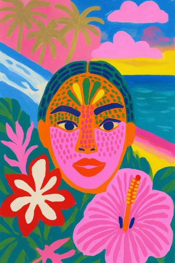 Vibrant Naive Collage style reference image — whimsical collage