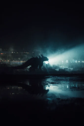 Cinematic Neon Noir style reference image — dystopian noir