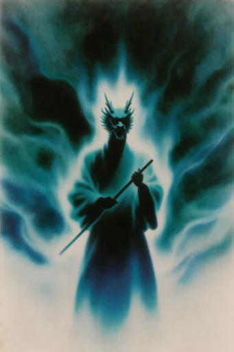 Spectral Cyan Nocturne style reference image — ethereal smoky light