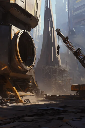 Colossal Industrial Retro-Futurism style reference image — industrial retro-futurism