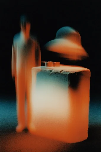 Spectral Motion Noir style reference image — heavy film grain