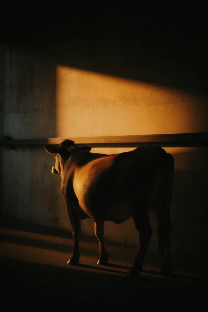 Amber Chiaroscuro Minimalism style AI image example 3