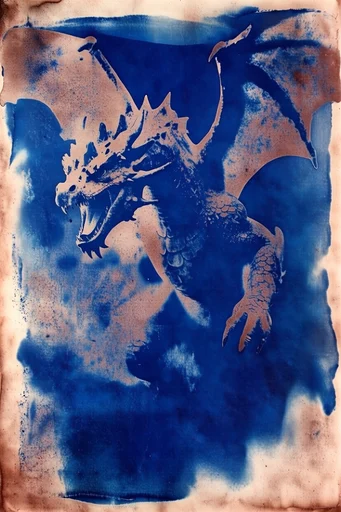 Monochromatic Cobalt Noir style reference image — airbrush stencil