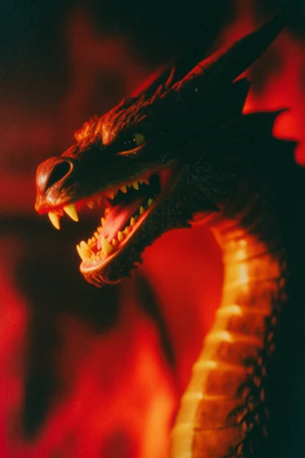 Cinematic Crimson Noir style reference image — heavy analog film grain