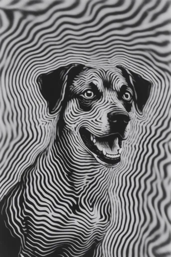 Monochrome Glitch Topography style reference image — digital signal degradation