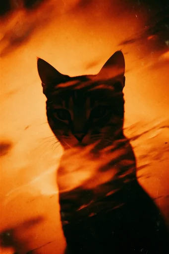 Kinetic Amber Noir style reference image — fiery atmospheric glow