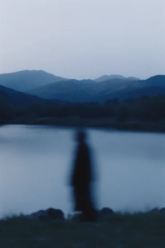 Ethereal Nocturnal Minimalism style reference image — deep indigo and cyan palette