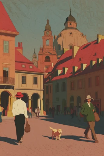 Sun-Drenched Illustrative Mediterranean style reference image — graphic architectural shapes