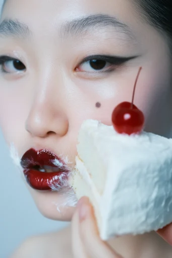 Surrealist Editorial Beauty style reference image — uncanny biological elements