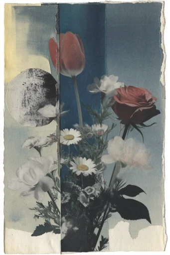 Tactile Deconstructed Collage style reference image — vintage photo fragments
