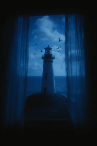 Nocturnal Cyan Melancholia style reference image — grainy film texture