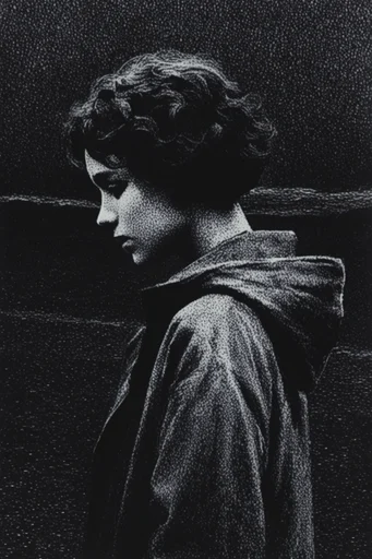 Nocturnal Stipple Noir moodboard — generate AI images in this style