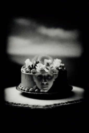 Monochrome Surrealist Montage style reference image — dreamlike spatial distortion