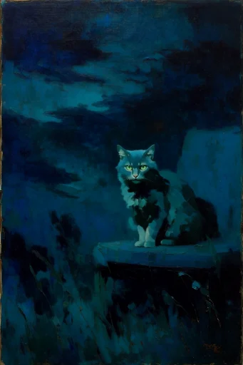Nocturnal Bioluminescent Tonalism style reference image — nocturnal atmosphere