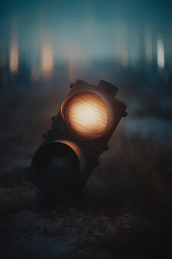 Luminous Twilight Liminality style reference image — cool blue and warm amber contrast