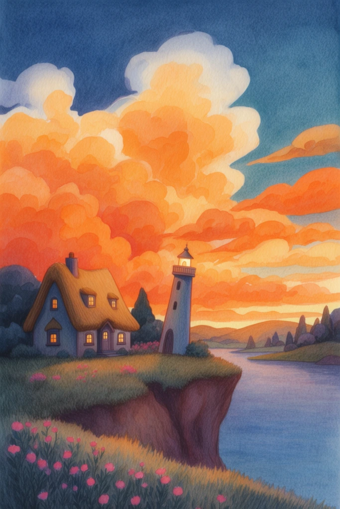 Luminous Twilight Storybook style AI image example 2