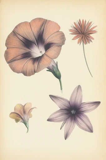 Vintage Japanese Naturalism style reference image — delicate ink linework