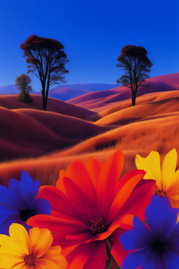 Saturated Graphic Botany style AI image example 2