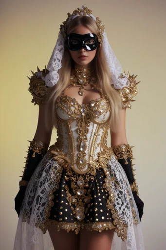 Baroque Cybernetic Opulence style reference image — studio portrait lighting