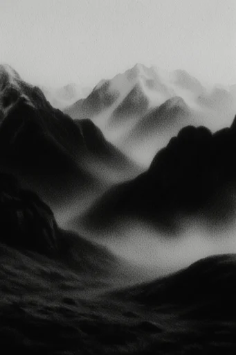 Ethereal Noir Pictorialism style reference image — charcoal texture