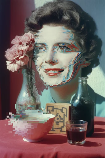 Surreal Fluid Deconstruction style reference image — digital glitch art