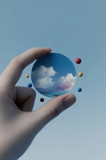 Surrealist Portal Minimalism style reference image — dreamlike sky landscape