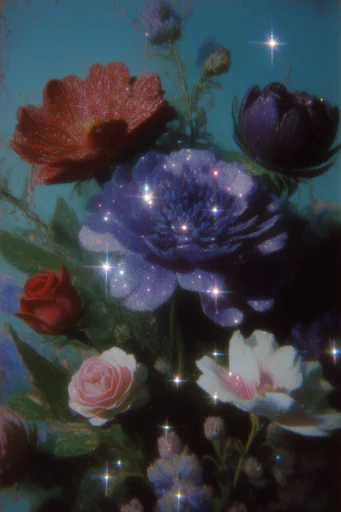Ethereal Twilight Dreamcore style reference image — shimmering glitter overlay
