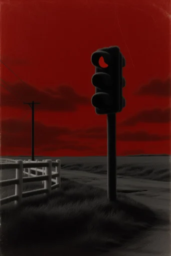 Crimson Velvet Surrealism style reference image — vivid crimson red background