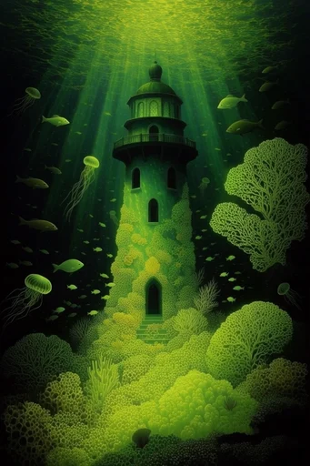 Luminous Abyssal Mysticism style reference image — pointillist texture