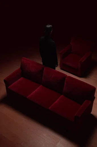 Cinematic Crimson Noir moodboard — generate AI images in this style