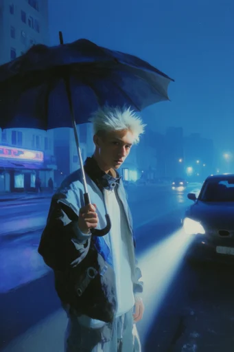 Cyanic Cyber Noir style reference image — cinematic blue palette