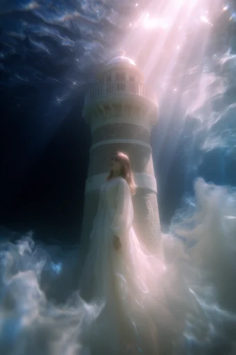 Luminous Ethereal Fluidity style reference image — weightless suspension