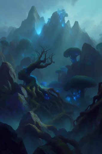 Bioluminescent Abyssal Mysticism style reference image — bioluminescent glow