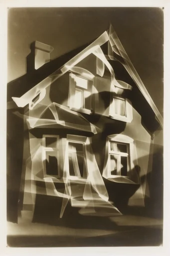 Experimental Darkroom Noir style reference image — sepia-toned grain
