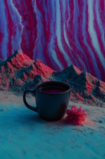 Ethereal Geological Surrealism style reference image — surreal infrared color palette