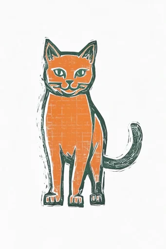 Graphic Linocut Printmaking style reference image — linocut print