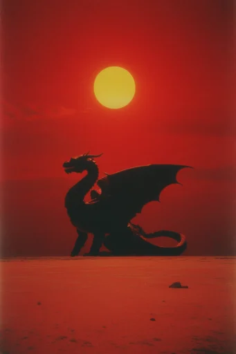 Crimson Noir Minimalism style reference image — atmospheric haze