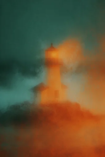 Luminous Thermal Pointillism style reference image — high-contrast illustration