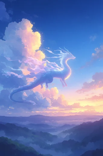 Ethereal Twilight Horizons style reference image — glowing bokeh particles
