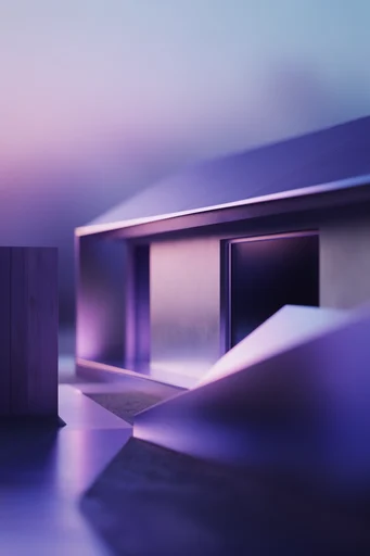 Refracted Neon Minimalism style reference image — atmospheric vertical distortion