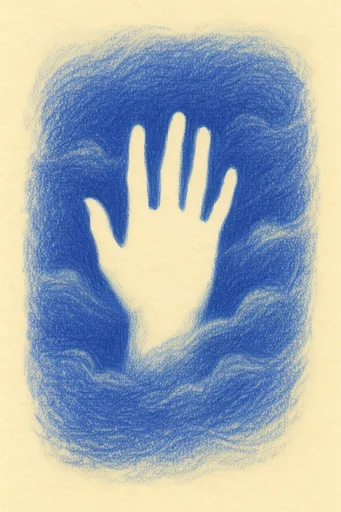 Monochromatic Negative Space style reference image — textured cream paper