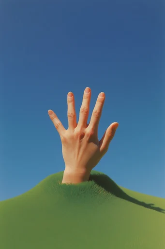 Surreal Minimalist Pastoral style reference image — vast clear sky