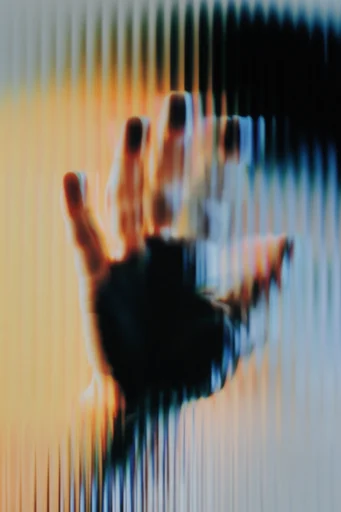 Fragmented Digital Noir style reference image — chromatic aberration