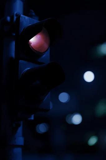 Nocturnal Cybernetic Noir style reference image — extreme close-up portrait