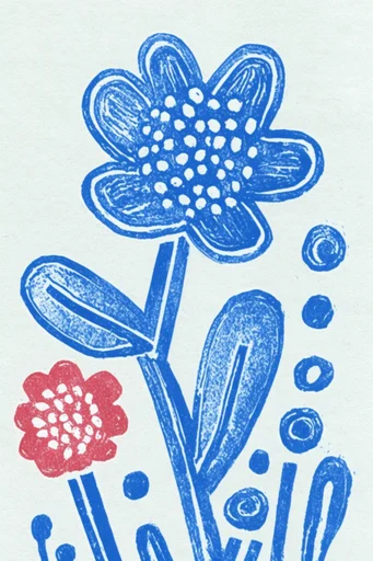 Rustic Risograph Americana style reference image — bold graphic minimalism