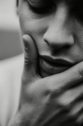 Visceral Monochrome Macro style reference image — heavy film grain