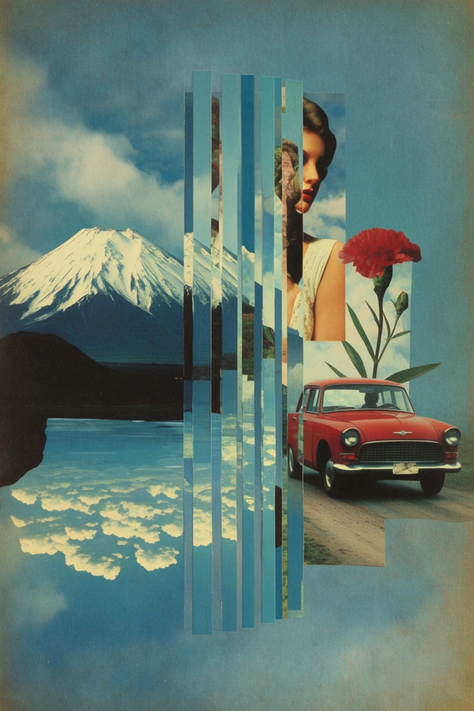 Fragmented Temporal Surrealism style AI image example 2