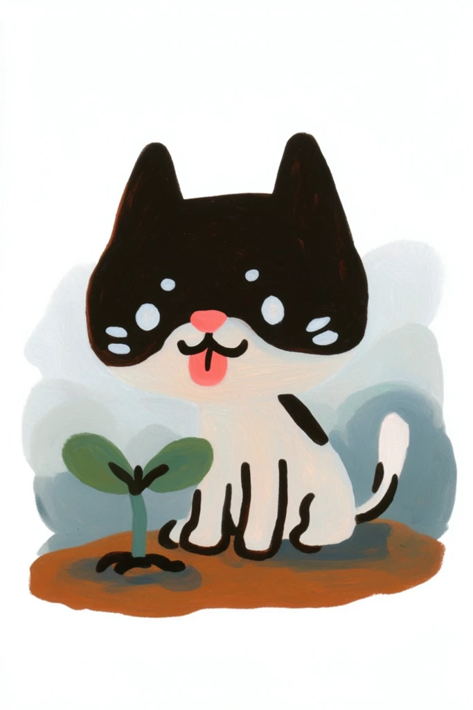 Textured Naive Folk style AI image example 3